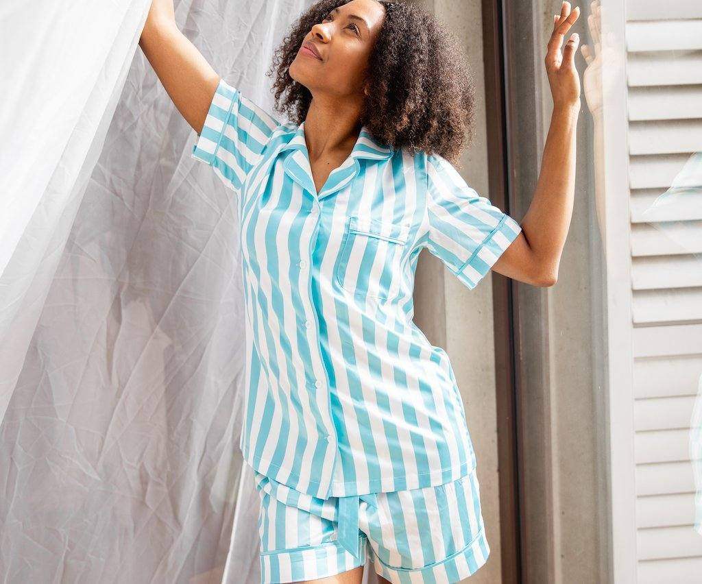 Women’s Satin Pyjamas -Short Set - Koala Comforts 