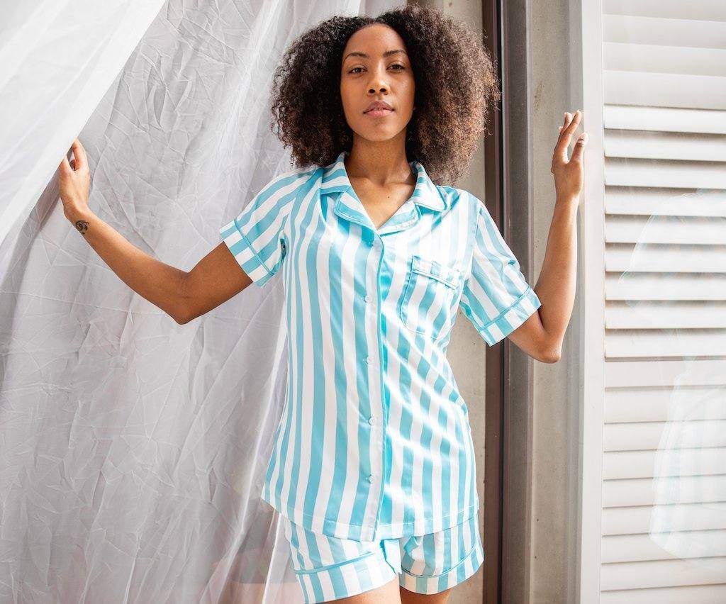 Women’s Satin Pyjamas -Short Set - Koala Comforts 